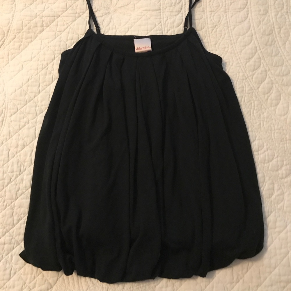 Black Bubble Hem Top